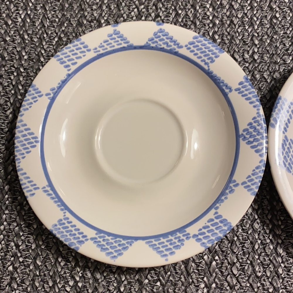 Pfaltzgraff Hopscotch Saucer Blue and White - Picture 2 of 7